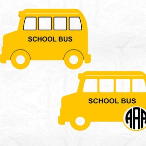 School bus monogram  SVG Clipart Cut Files Silhouette Cameo Svg for Cricut and Vinyl File cutting Digital cuts file DXF Png Pdf Eps vector