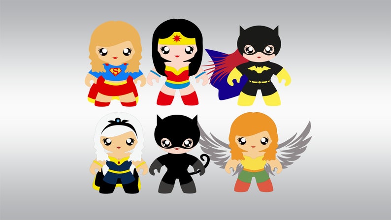 Download Superhero set SVG Clipart Cut Files Silhouette Cameo Svg ...
