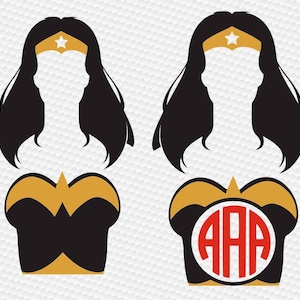 Wonder girl SVG Clipart Cut Files Silhouette Cameo Svg for Cricut and Vinyl File cutting Digital cuts file DXF Png Pdf Eps vector clip art