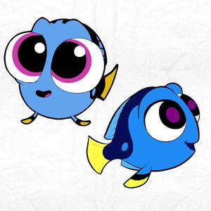 poisson de bébé SVG Clipart coupe fichiers Silhouette Cameo Svg pour Cricut et vinyle fichier découpe numérique taille fichier DXF Png Pdf Eps vectoriel