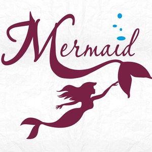 Mermaid swiming  SVG Clipart Cut Files Silhouette Cameo Svg for Cricut and Vinyl File cutting Digital cuts file DXF Png Pdf Eps vector