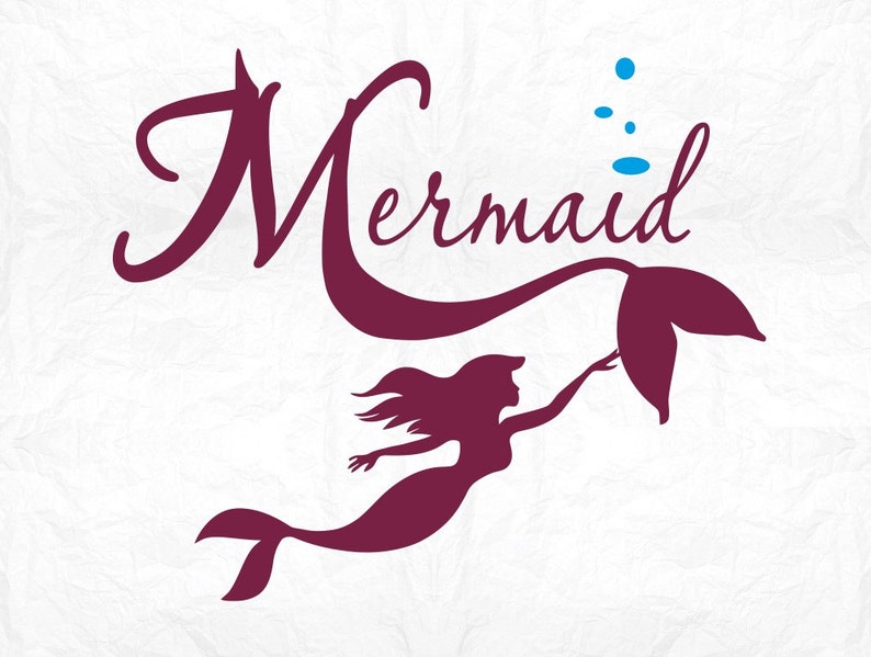 Download Mermaid swiming SVG Clipart Cut Files Silhouette Cameo Svg ...