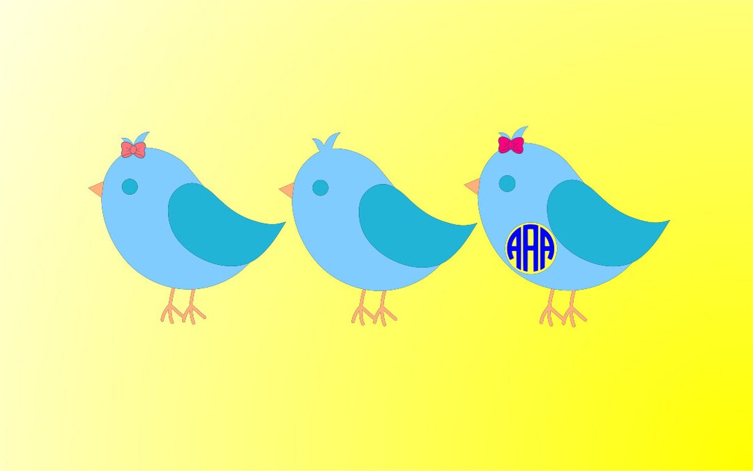 Bird Monogram SVG Clipart Cut Files Silhouette Cameo Svg for Cricut and ...