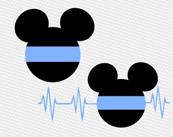 Mouse thin blue line SVG Clipart Cut Files Silhouette Cameo Svg for Cricut and Vinyl File cutting Digital cuts file DXF Png Pdf Eps vector