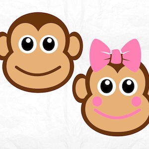 Monkey face SVG Clipart Cut Files Silhouette Cameo Svg for Cricut and Vinyl File cutting Digital cuts file DXF Png Pdf Eps vector clip art