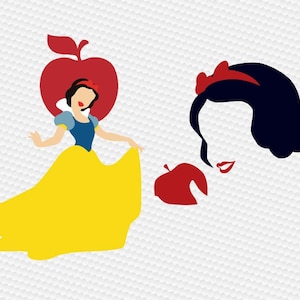 snow white SVG Clipart Cut Files Silhouette Cameo Svg for Cricut and Vinyl File cutting Digital cuts file DXF Png Pdf Eps vector