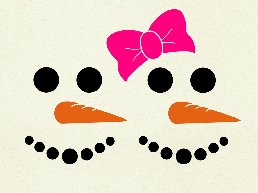 Snowman Svg, Face SVG, Clipart Cut Files Silhouette Cameo Svg for