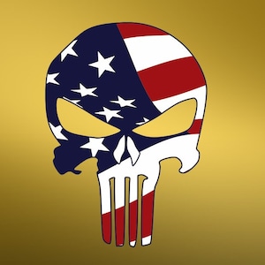 Schedel Amerikaanse vlag svg Clipart gesneden bestanden Silhouette Cameo voor Cricut en Vinyl-bestand digitaal snijden snijdt bestand DXF Png Pdf Eps vector clip