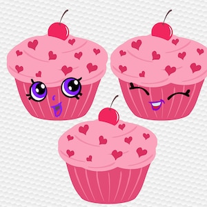 Cupcake SVG Clipart Cut Files Silhouette Cameo Svg for Cricut and Vinyl File cutting Digital cuts file DXF Png Pdf Eps vector clip