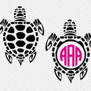 turtle monogram tribal SVG Clipart Cut Files Silhouette Cameo Svg for Cricut and Vinyl File cutting Digital cuts file DXF Png Pdf Eps vector