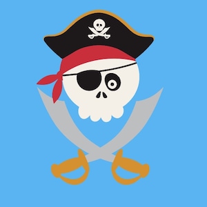 Skull Pirate Boy SVG Clipart Cut Files Silhouette Cameo Svg for Cricut and Vinyl File cutting Digital cuts file DXF Png Pdf Eps vector