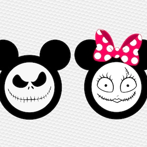 Jack et sally SVG Clipart coupe fichiers Silhouette Cameo Svg pour la découpe Cricut et vinyle fichier que numérique taille fichier DXF Png Pdf Eps vectoriel clip