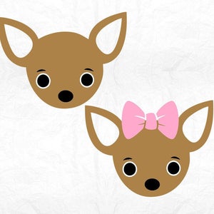 Chihuahua Kopf SVG Clipart schneiden Dateien Silhouette Cameo Svg für Cricut und Vinyl-Datei schneiden Digital schneidet die DXF Png Pdf Eps Vektor-Datei