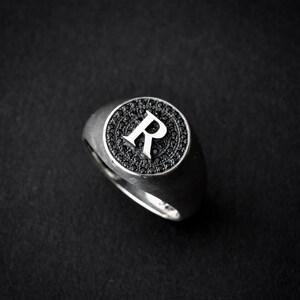 Letter Ring | personalized signet ring | name ring | sterling silver | silver initial ring | signet ring | silver letter | signet name ring