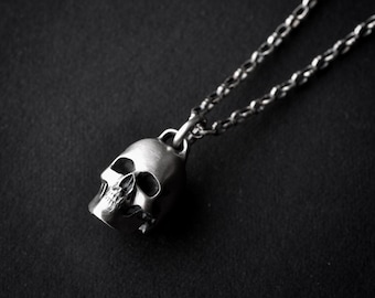 Skull Necklace | sterling silver | silver skull | skull pendant | silver necklace | handmade skull | skull jewelry | handmade necklace | 925