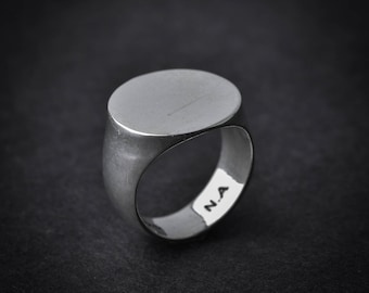 Ronde van Sterling Zilver Signet Ring | Signet ring | Ronde van signet ring | lege signet ring | Zilveren ring | gepersonaliseerde eerste ring