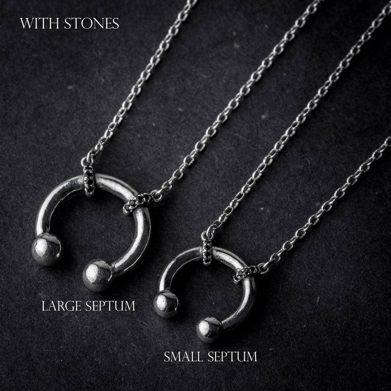 Large Septum Necklace Piercing Necklace Piercing Pendant Etsy