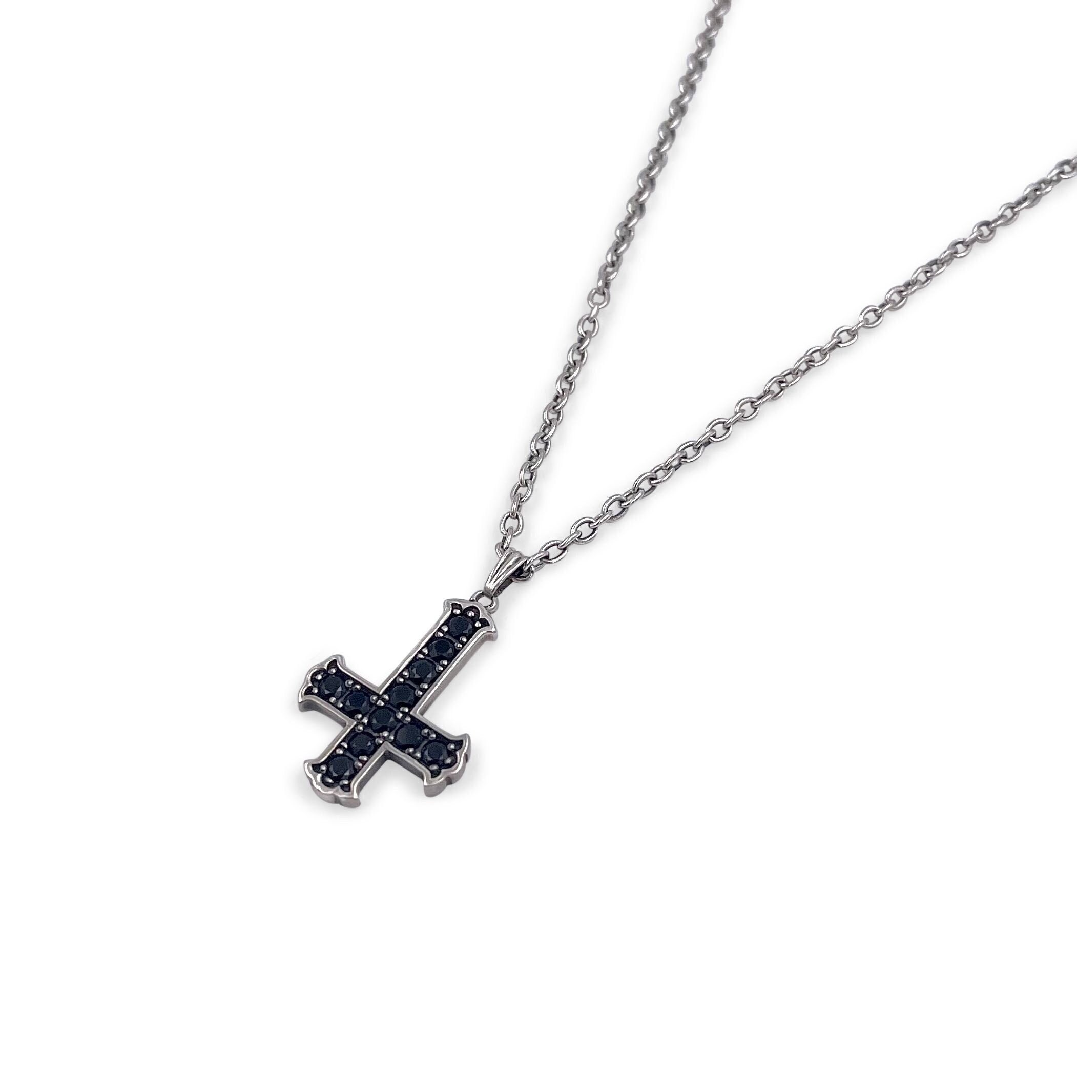 Inverted Cross Razor Blade Necklace (3 Colors) – Kill Coven