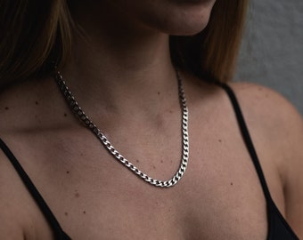 Kleine klassische Halskette | Sterling Silber Halskette | Panzerkette | Silber Gliederhalskette | unisex Halskette | silberne Halskette