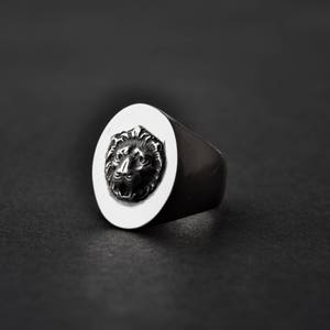 Oval Lion Signet Ring | lion ring | statement ring | lion head ring | 925 | silver signet ring | silver ring | leo ring | lion jewelry