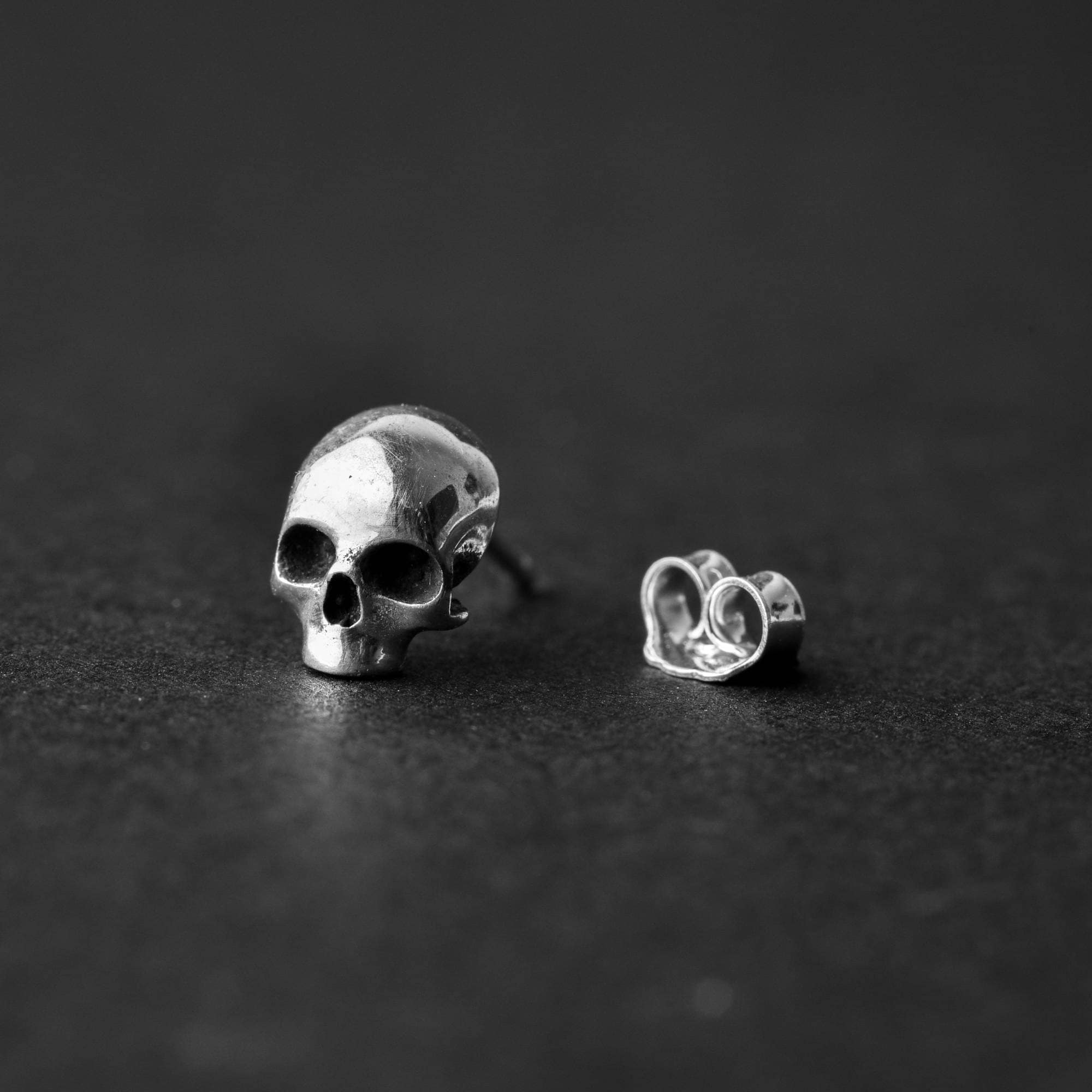 Half Skull Stud Earring - Etsy