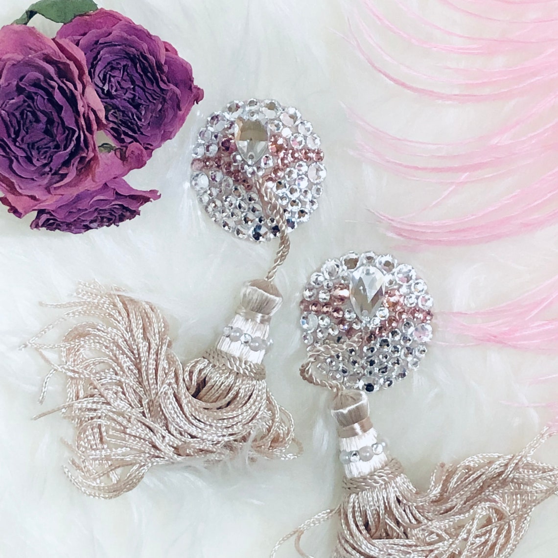 Classic crystal tassel pasties Etsy