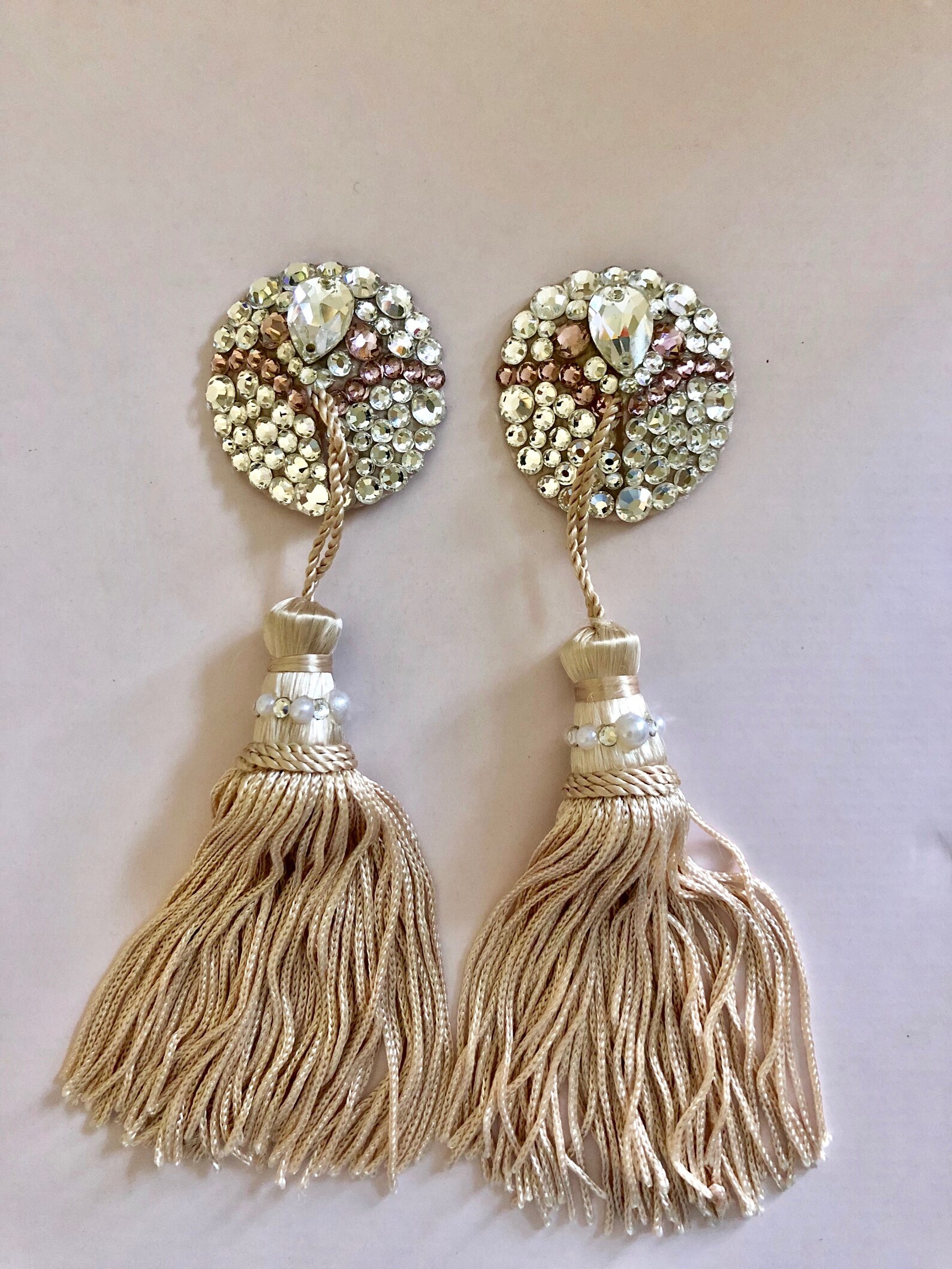 Classic crystal tassel pasties Etsy