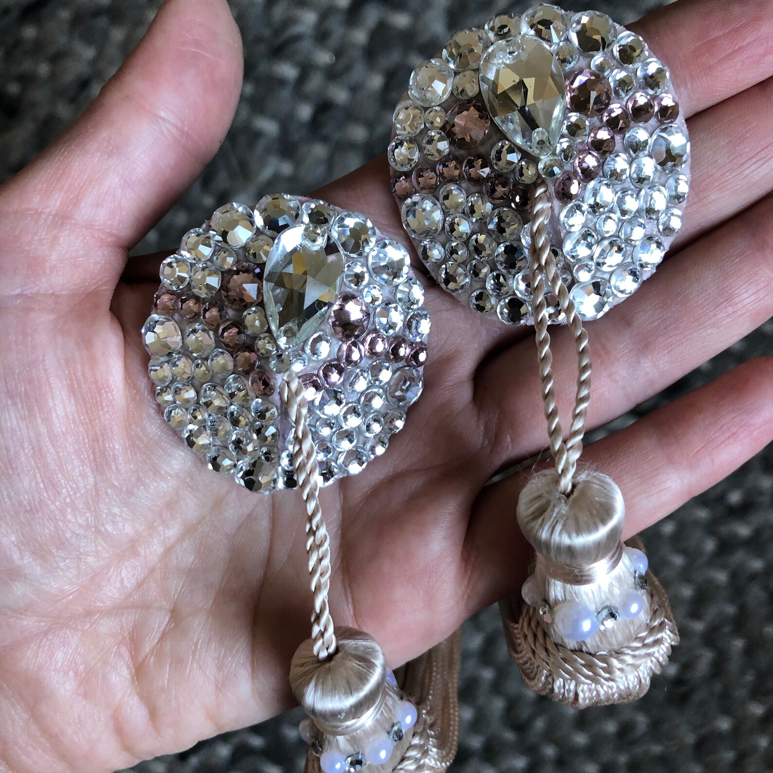 Classic crystal tassel pasties Etsy