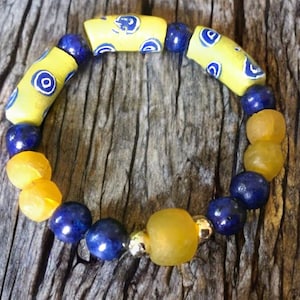 Tribal Bracelet Beaded Bracelet African Bracelet Handmade Stretched Bracelet Krobo beaded Bracelet