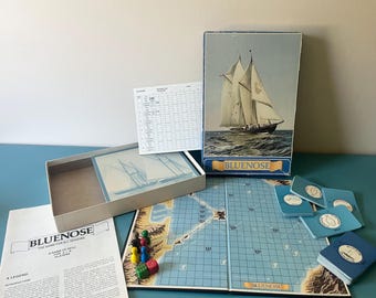 Vintage Bluenose Board Game, Nautical Nova Scotia Fishing Game