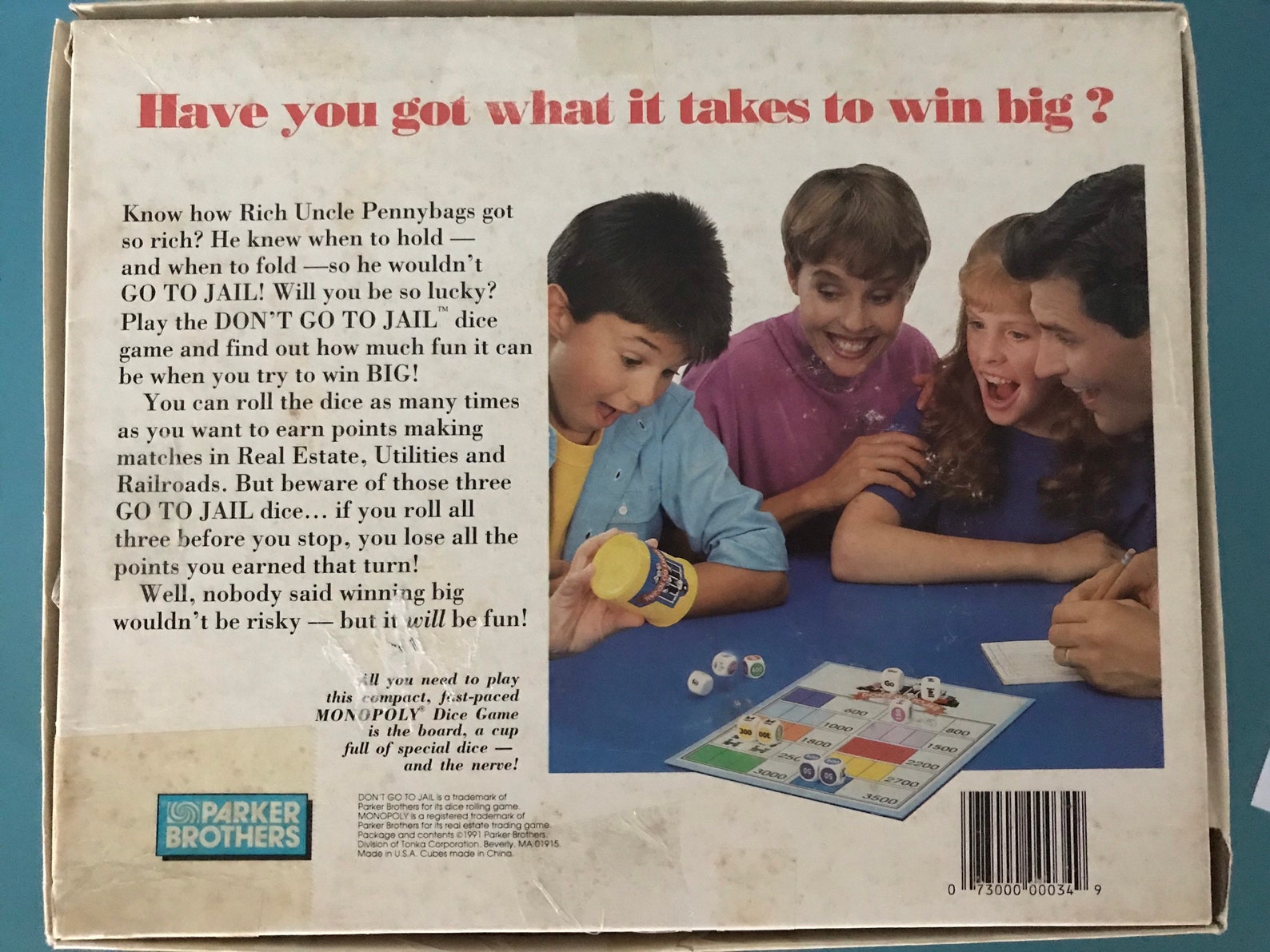 Vintage Monopoly Dont Go to Jail Dice Game 1991 Parker Etsy