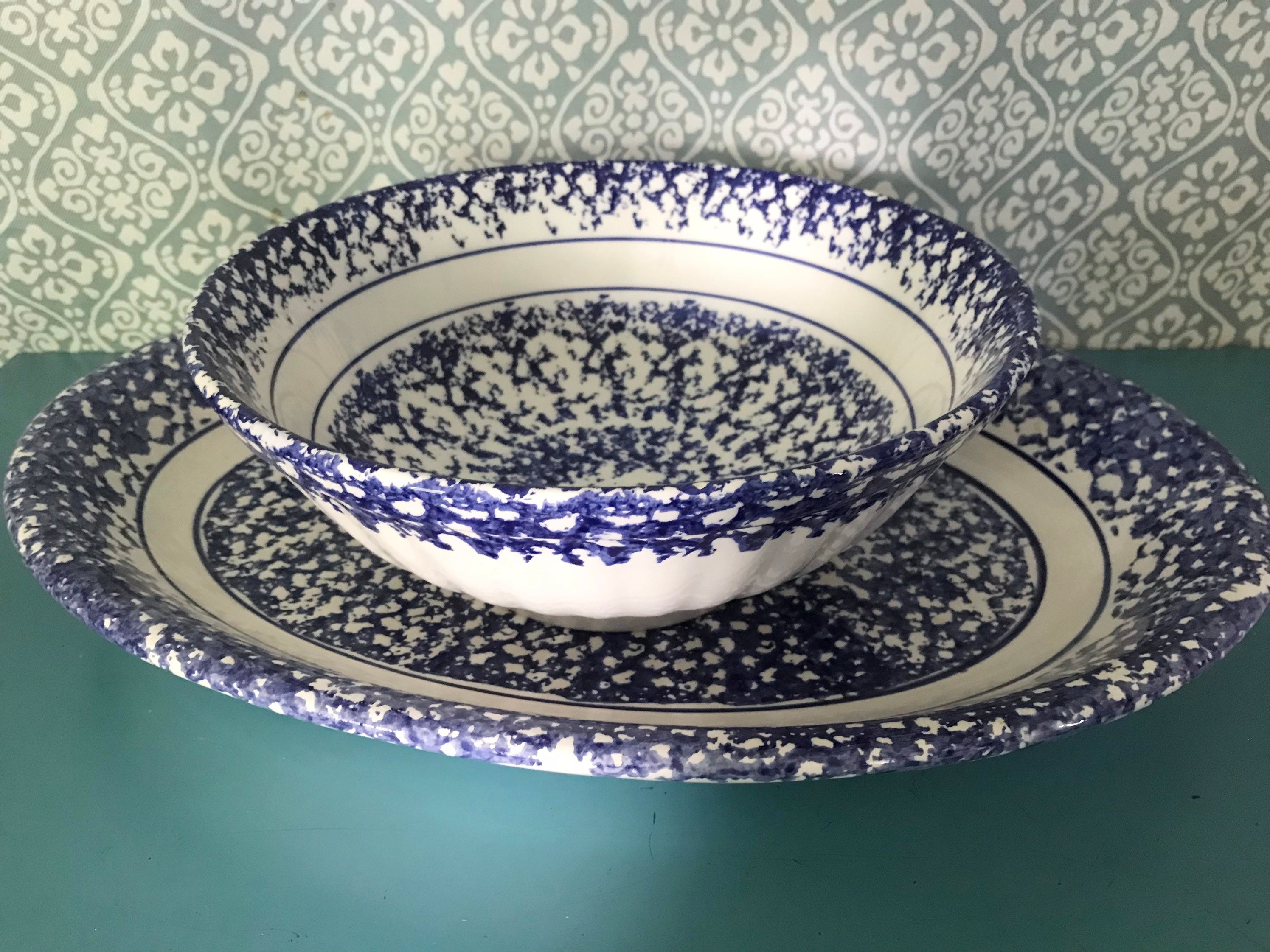 Vintage Himark Italy Spongeware Pasta Serving Bowl and Etsy