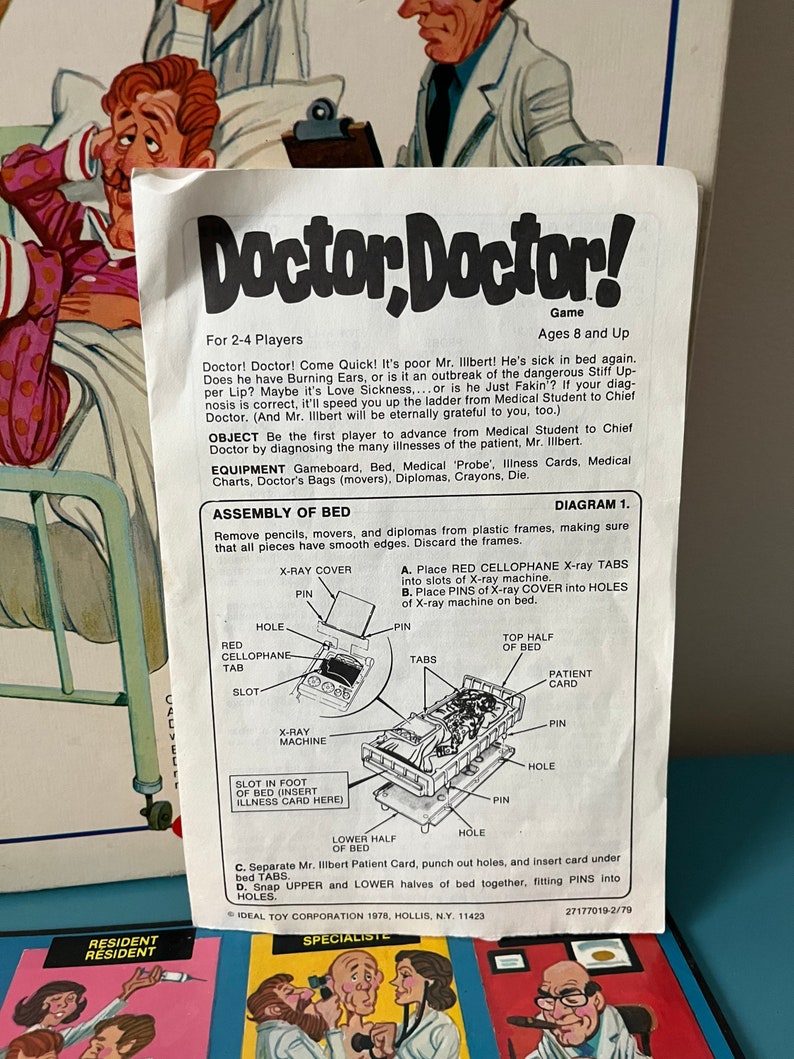 Vintage Doctor Doctor Board Game 1978 Ideal Toy Company Doctor Board