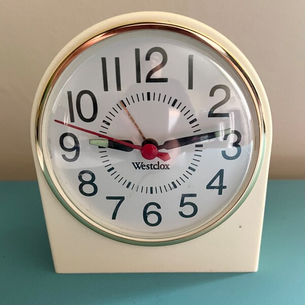 Vintage Westclox wind up alarm clock, retro alarm clock vintage home