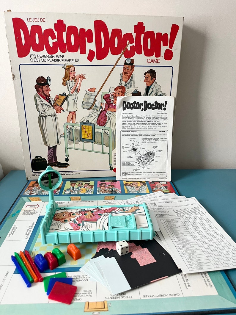 Vintage Doctor Doctor Board Game 1978 Ideal Toy Company Doctor Board