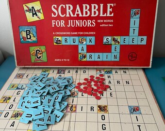 Vintage Scrabble Junior Game - Milton Bradley, Hasbro, #4039, 1999