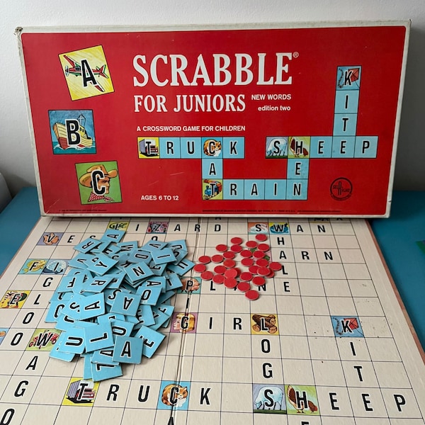 Vintage Scrabble for Juniors 1964 second edition word game board game