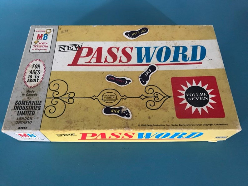 Vintage Password Board Game 1966 Milton Bradley and Etsy