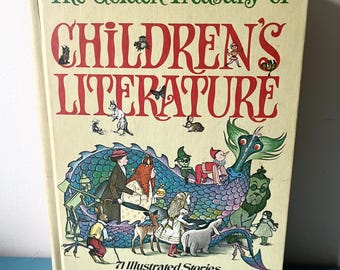 Vintage Golden Treasury of Children’s Literature book, 1960s short stories bedtime stories anthology collection
