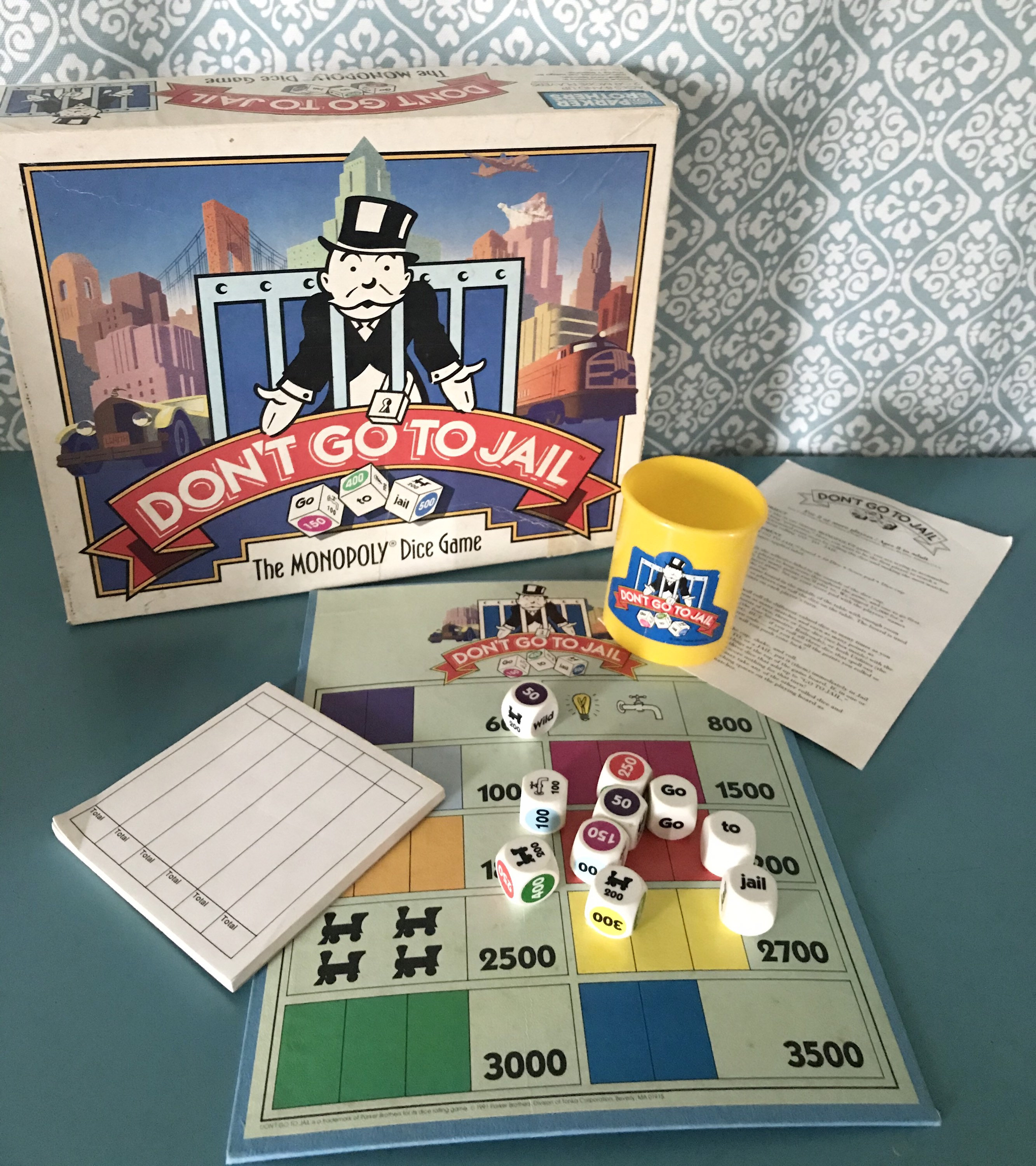 Vintage Monopoly Dont Go to Jail Dice Game, 1991 Parker Brothers, Retro