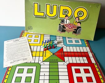 Vintage Ludo board game by Copp Clark 1950s 1960s family game night