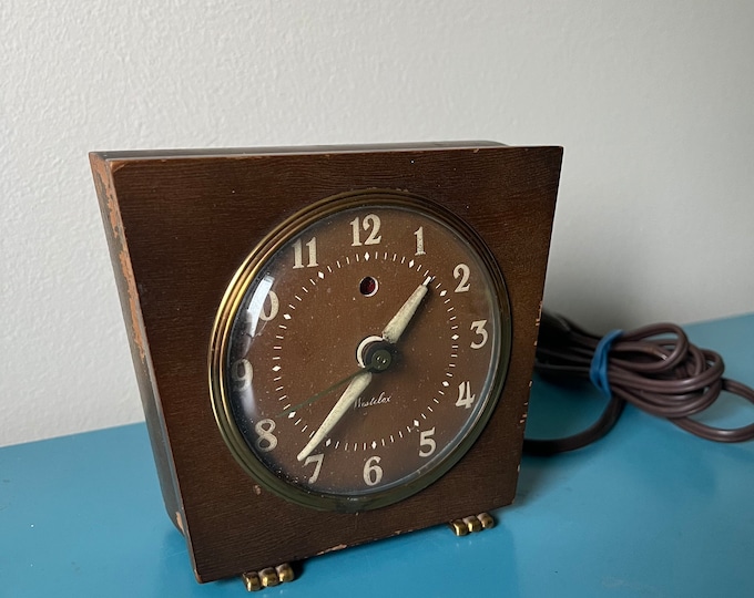 General Electric Art Deco Wood Case Electric Alarm Clock Etsy
