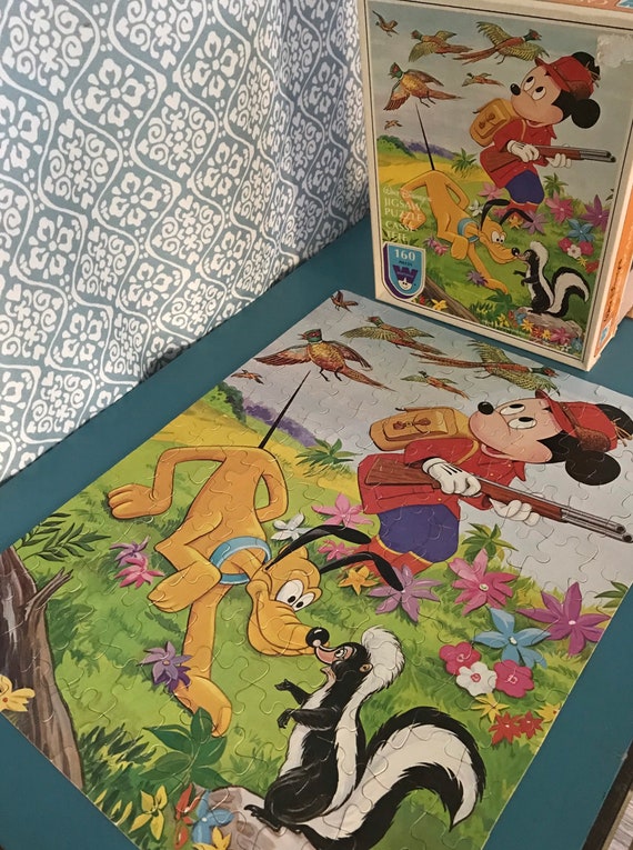 Vintage Mickey Mouse Jigsaw Puzzle, Whitman 160 Piece Mickey the