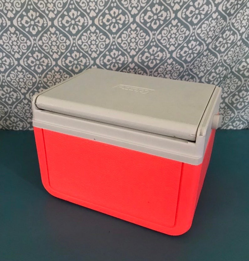 Vintage Coleman Bubblicious promo neon pink cooler retro cooler mini