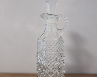 Anchor hocking wexford glass cruet with stopper · vintage oil vinegar bottle