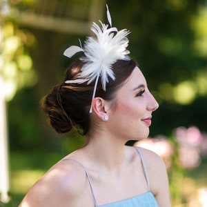 White Feather Headband - For Special Event, Prom and Bridal Feather Fascinator & Fashion Accessory ZUCKER®