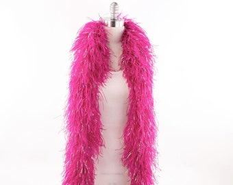 4 Ply Raspberry Ostrich Feather Boa w/Opal Lurex For Accessory, Fashion Design, Cosplay, Halloween Costume, Burlesque Dance & Stage ZUCKER®