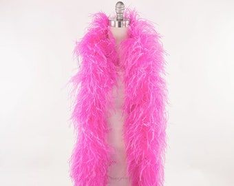 6 Ply Fluorescent Pink Ostrich Feather Boa For Accessory and Fashion Design, Cosplay, Halloween Costume, Burlesque Dance & Stage ZUCKER®