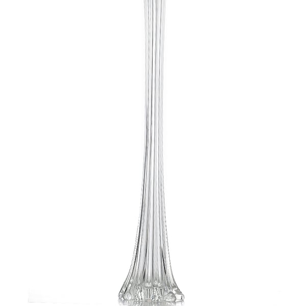 Eiffel Tower Vase with Bubble Bottom 24" - CLEAR Floral Vase, Feather Centerpieces, Wedding Table Decoration, Birthday Party Decor ZUCKER®