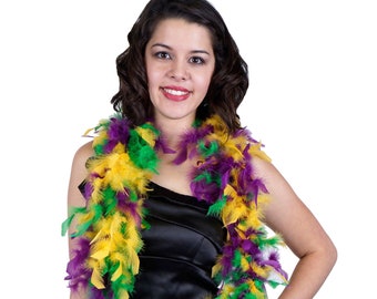 40 Gram Chandelle Feather Boa Classic MARDI GRAS Mix 2 Yards For Party Favors, Kids Craft, Dress Up, Dancing, Halloween, Costume Zucker®